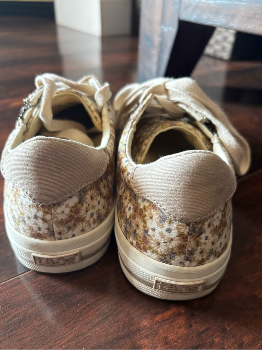 Taos Footwear Floral Canvas Sneakers in Cream, Brown and Yellow - Picture 5 of 12